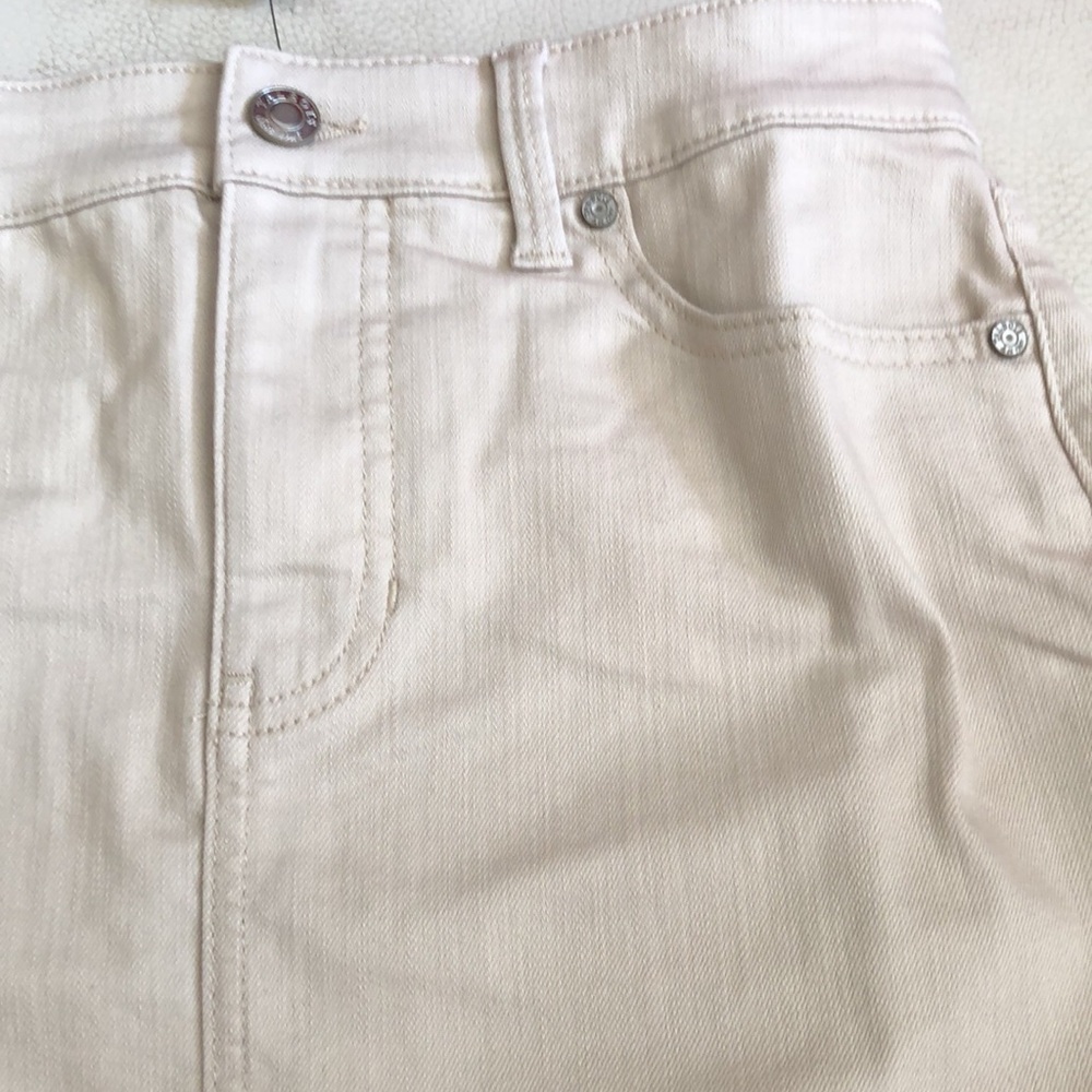 Talbots NWT light khaki denim pencil skirt - Picture 3 of 10